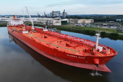 Product tanker alongside a terminal berth